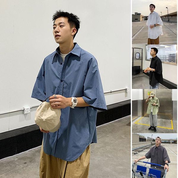 2020 summer new youth popular solid color men's loose five-point sleeve shirt fashion casual wild shirt jacket -2xl1, White;black
2020 summer new youth popular solid color men's loose five-point sleeve shirt fashion casual wild shirt jacket -2xl1, White;black