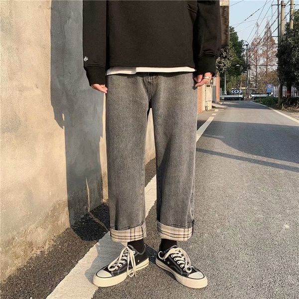 korean loose straight wide leg jeans men's autumn and winter fashion brand student casual pants, Black
korean loose straight wide leg jeans men's autumn and winter fashion brand student casual pants, Black