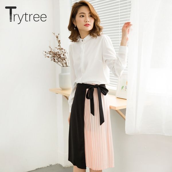 trytree summer autum women skirt casual polyester chiffon asymmetry high waist zipper skirt splicing streetwear pink skirts 201111, Black
trytree summer autum women skirt casual polyester chiffon asymmetry high waist zipper skirt splicing streetwear pink skirts 201111, Black