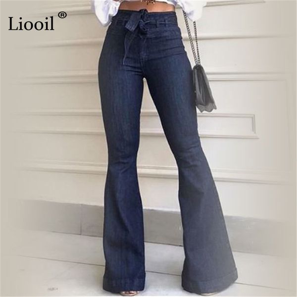 liooil black high waist flare jeans for women streetwear plus size denim trousers drawstring skinny bell bottoms jean pants y1214, Blue
liooil black high waist flare jeans for women streetwear plus size denim trousers drawstring skinny bell bottoms jean pants y1214, Blue