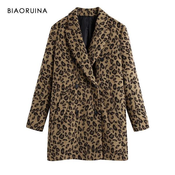 women's suits & blazers biaoruina leopard woolen loose fashion long blazer notched collar office lady thick warm autumn winter coat out, White;black
women's suits & blazers biaoruina leopard woolen loose fashion long blazer notched collar office lady thick warm autumn winter coat out, White;black