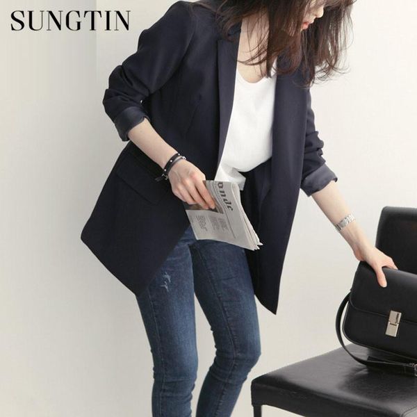 women's suits & blazers sungtin casual long sleeve womens autumn coats office lady solid elegant black blazer feminino female outerwear, White;black
women's suits & blazers sungtin casual long sleeve womens autumn coats office lady solid elegant black blazer feminino female outerwear, White;black