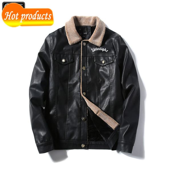 2020 winter fashions new of plutonium leather motorcycle wool jacket warm men's thick turn-collar casual outwear plus size s-3xl, Black
2020 winter fashions new of plutonium leather motorcycle wool jacket warm men's thick turn-collar casual outwear plus size s-3xl, Black