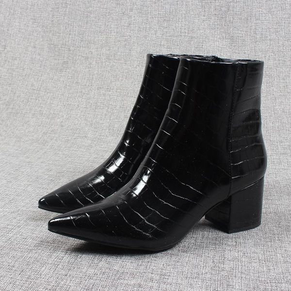 zipper women boots high heels women's low shoes booties ladies stiletto ankle pointy elegant large size rubber pu pointed toe, Black
zipper women boots high heels women's low shoes booties ladies stiletto ankle pointy elegant large size rubber pu pointed toe, Black