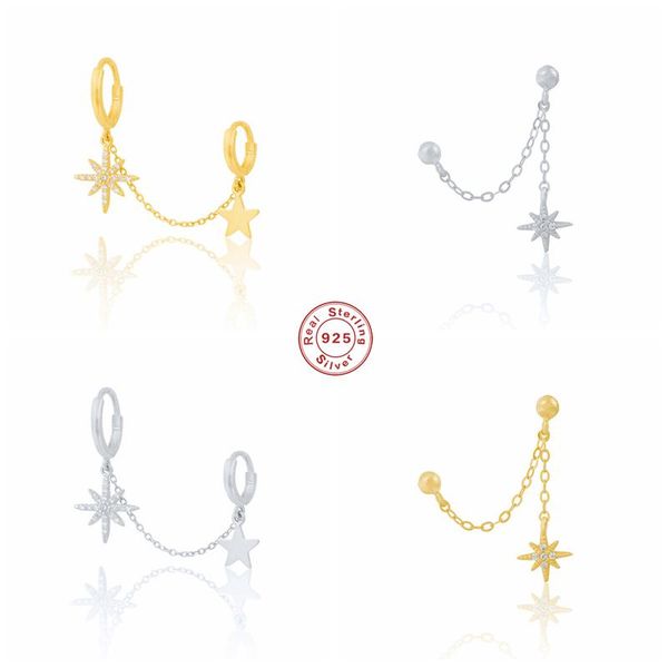 boako 925 sterling silver two circle hoop earrings for women zircon star pendant chain tassel double huggie earring party jewel, Golden;silver
boako 925 sterling silver two circle hoop earrings for women zircon star pendant chain tassel double huggie earring party jewel, Golden;silver