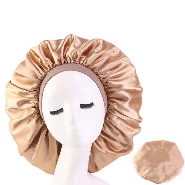 women solid color bonnet beanie night sleep caps satin soft extra large headwear headwrap hair care hat, Blue;gray
women solid color bonnet beanie night sleep caps satin soft extra large headwear headwrap hair care hat, Blue;gray