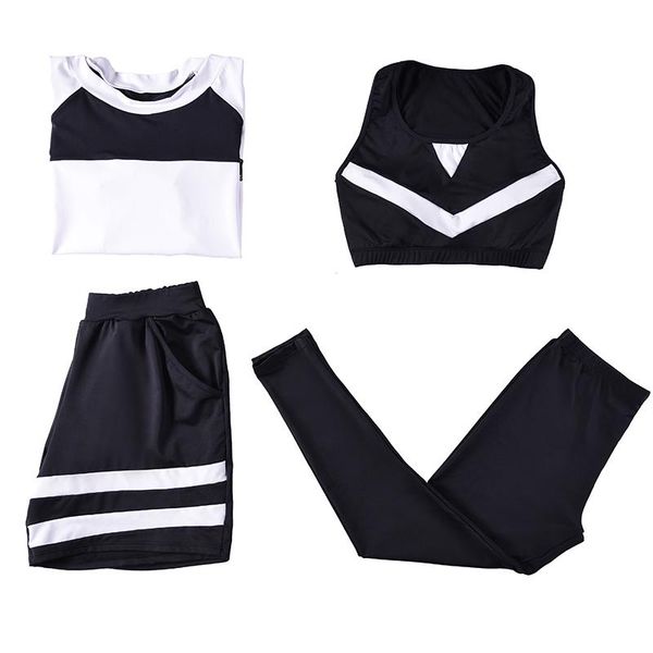 2021 new women yoga set breathable fitness t-shirt+leggings+bra+shorts 4 piece gym clothing diagonal back large size sports suit, White;red
2021 new women yoga set breathable fitness t-shirt+leggings+bra+shorts 4 piece gym clothing diagonal back large size sports suit, White;red