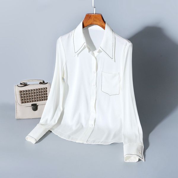 2020 silk new shirts fivela volleyball fashion women's lapels cardigan euramerican quality 40y2, White
2020 silk new shirts fivela volleyball fashion women's lapels cardigan euramerican quality 40y2, White
