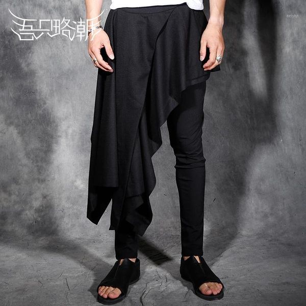 men's pants 27-44 2021 men's ifashion male irregular aprons costumes fashion personality singer coltnmes1, Black
men's pants 27-44 2021 men's ifashion male irregular aprons costumes fashion personality singer coltnmes1, Black