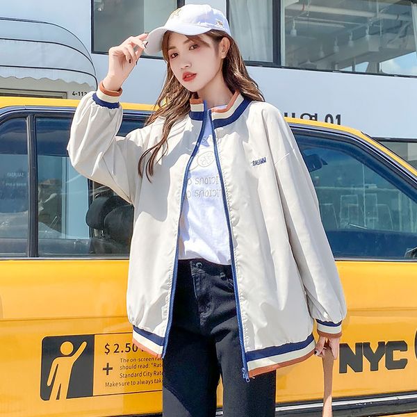 2021 spring new style loose casual female jacket and autumn uniform lovers of baseball feminine fashion waea, Black;brown