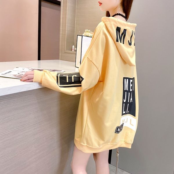qal46 autumn early new 2020 korean style loose sweater sweater women's letter printed hooded mid-length fashionable large size women�, Black
qal46 autumn early new 2020 korean style loose sweater sweater women's letter printed hooded mid-length fashionable large size women�, Black