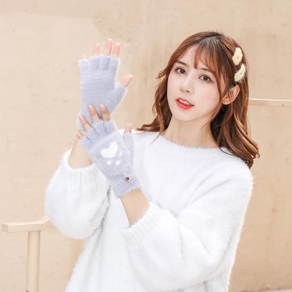 1pairs winter knitted gloves women imitation cashmere mittens touch screen gloves cartoon cat claw half finger driving, Blue;gray
1pairs winter knitted gloves women imitation cashmere mittens touch screen gloves cartoon cat claw half finger driving, Blue;gray