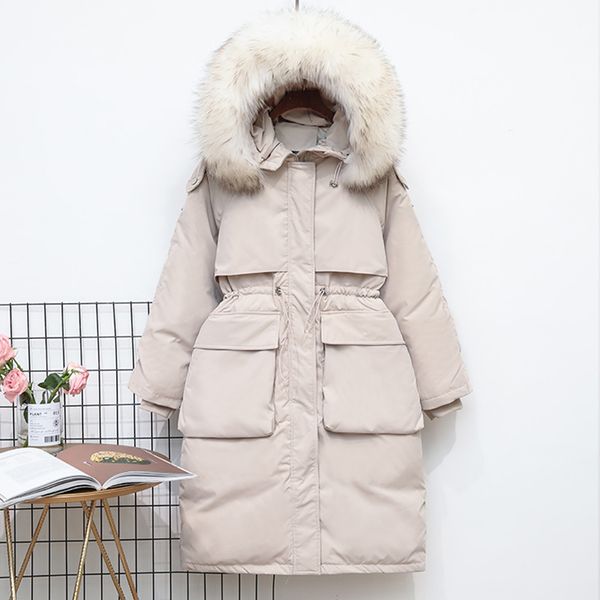 fitaylor large real raccoon fur collar long down jacket women winter white duck down parka warm loose thickness sash tie up coat 201203, Black
fitaylor large real raccoon fur collar long down jacket women winter white duck down parka warm loose thickness sash tie up coat 201203, Black
