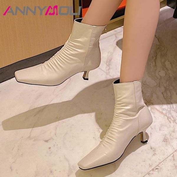 annymoli pleated genuine leather high heel ankle boots women shoes square toe thin heels zip short boots autumn winter black 40
annymoli pleated genuine leather high heel ankle boots women shoes square toe thin heels zip short boots autumn winter black 40