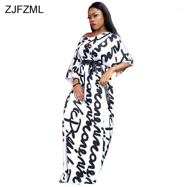 zjfzml black white letter print maxi dress women deep v neck half sleeve floor-length robe streetwear ladies belted party dress1, White;black
zjfzml black white letter print maxi dress women deep v neck half sleeve floor-length robe streetwear ladies belted party dress1, White;black