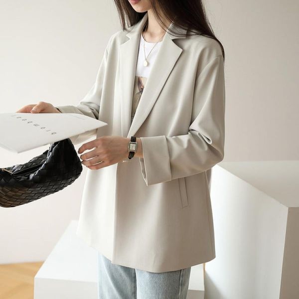 women fashion office ladies double breasted blazers coat casual loose long sleeve female outerwear for autumn, White;black
women fashion office ladies double breasted blazers coat casual loose long sleeve female outerwear for autumn, White;black