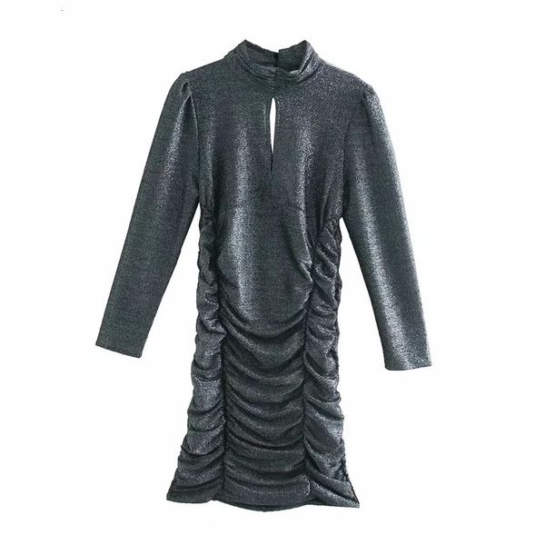 2021 new black metallic thread draped mini women y2k high neck chest slit long sleeve ruched short dress party dresses musq, Black;gray
2021 new black metallic thread draped mini women y2k high neck chest slit long sleeve ruched short dress party dresses musq, Black;gray