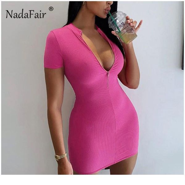 nadafair short dress zip short sleeve bodycon sundress slim ribbed knitted streetwear club mini women summer dress bbygnf, White
nadafair short dress zip short sleeve bodycon sundress slim ribbed knitted streetwear club mini women summer dress bbygnf, White