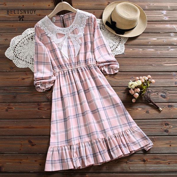 japanese mori girl kawaii ruffles dress spring autumn vintage vestidos women bow lace collar long sleeve pink plaid mini dresses1, Black;gray
japanese mori girl kawaii ruffles dress spring autumn vintage vestidos women bow lace collar long sleeve pink plaid mini dresses1, Black;gray