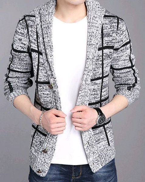zogaa winter men knitted sweater coat striped single-breasted jacket size s - 2xl casual turn-down collar male cardigan sweaters, White;black
zogaa winter men knitted sweater coat striped single-breasted jacket size s - 2xl casual turn-down collar male cardigan sweaters, White;black