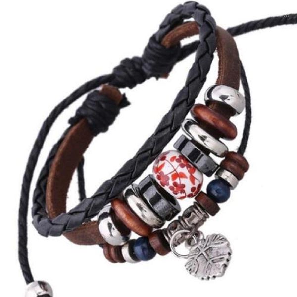 charm bracelets braided chain leather bracelet ceramic ball beads women leaf pendant bangle flower tattoo ethnic porcelain jewelry1, Golden;silver
charm bracelets braided chain leather bracelet ceramic ball beads women leaf pendant bangle flower tattoo ethnic porcelain jewelry1, Golden;silver
