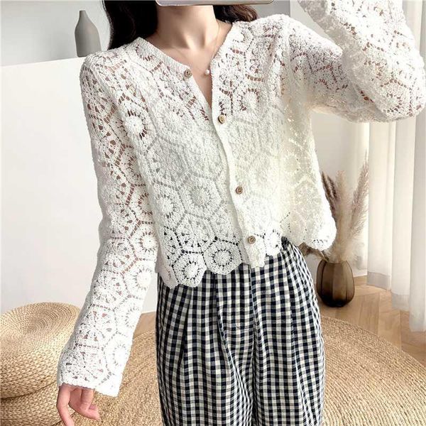 korean fashion women clothing embroidered hollow out lace blouse long-sleeved cardigan air-conditioned shirt1, White
korean fashion women clothing embroidered hollow out lace blouse long-sleeved cardigan air-conditioned shirt1, White