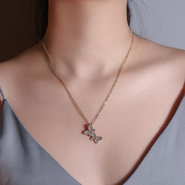 pendant necklaces 2021 day korean temperament full drill butterfly necklace women female simple collarbone chain charms joker jewelry choker, Silver
pendant necklaces 2021 day korean temperament full drill butterfly necklace women female simple collarbone chain charms joker jewelry choker, Silver