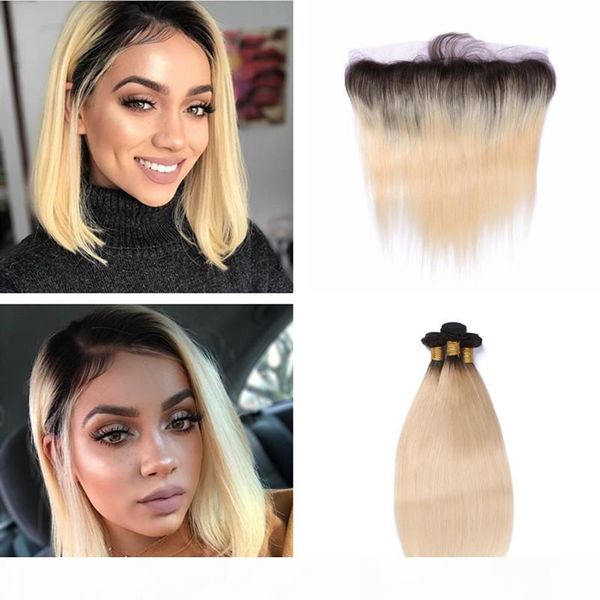 ombre blonde color 13*4 full lace band frontal closure with brazilian virgin #1b 613 human silk straight hair bundles double down wefts, Black;brown
ombre blonde color 13*4 full lace band frontal closure with brazilian virgin #1b 613 human silk straight hair bundles double down wefts, Black;brown