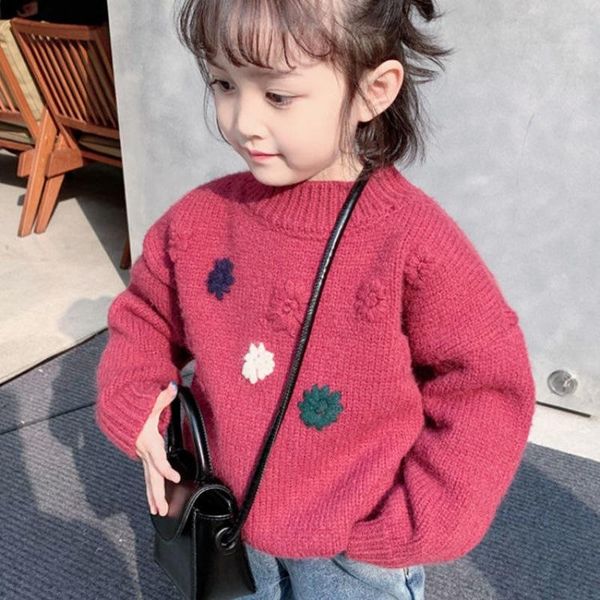pullover knitting spring winter round neck sweater girls kids children's warm floral thicken plus velvet, Blue
pullover knitting spring winter round neck sweater girls kids children's warm floral thicken plus velvet, Blue