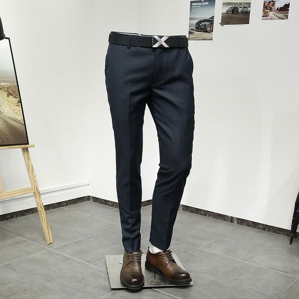 men long pants slim style deep blue stripe fashion office gentleman wear leisure wedding groom autumn spring winter man pant 36, White;black
men long pants slim style deep blue stripe fashion office gentleman wear leisure wedding groom autumn spring winter man pant 36, White;black