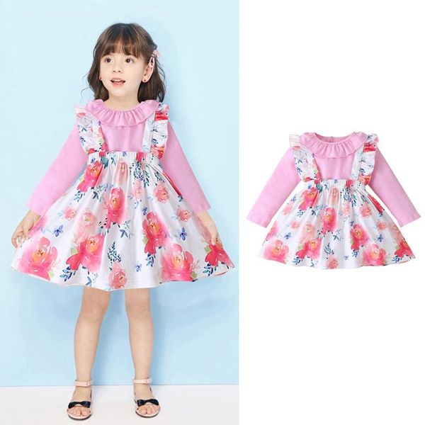 girls clothes set pullover t-shirt + strap skirt floral casual long sleeve kids girl fall outfits two pieces, White
girls clothes set pullover t-shirt + strap skirt floral casual long sleeve kids girl fall outfits two pieces, White