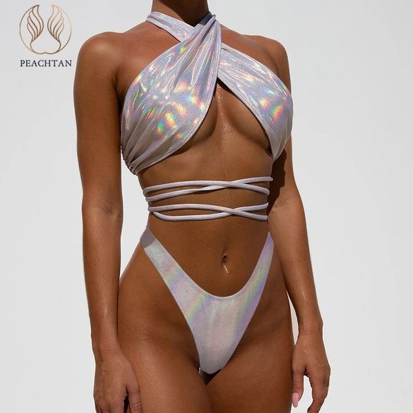 peachtan halter bikini set lace up swimsuit female solid swimwear women high cut bathing suit summer bathers biquini t200508, White;black
peachtan halter bikini set lace up swimsuit female solid swimwear women high cut bathing suit summer bathers biquini t200508, White;black