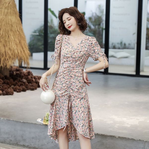 b7zbn flounced floral new dress korean style irregular drawstring bubble sleeve v-neck 2020 summer chiffon dress q8zxl, Black;gray
b7zbn flounced floral new dress korean style irregular drawstring bubble sleeve v-neck 2020 summer chiffon dress q8zxl, Black;gray