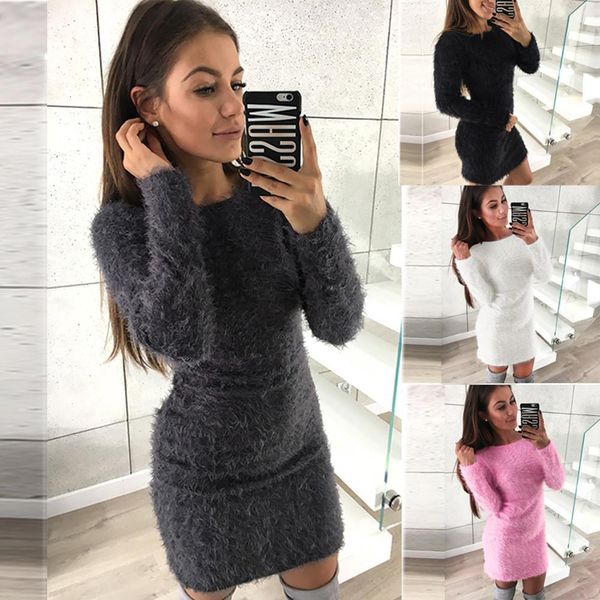 women winter long sleeve solid sweater fleece warm basic short mini dresss pull femme hiver womens turtleneck long sweater, White;black
women winter long sleeve solid sweater fleece warm basic short mini dresss pull femme hiver womens turtleneck long sweater, White;black