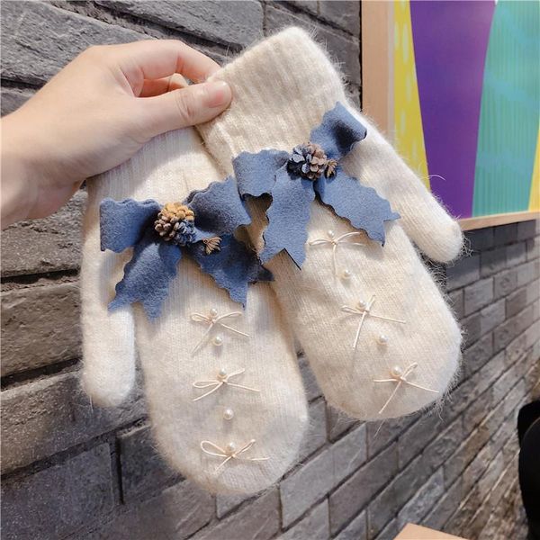 women winter keep warm cashmere thicken cute lovely pearl decoration mittens full finger gloves female outdoor windproof cycling, Blue;gray
women winter keep warm cashmere thicken cute lovely pearl decoration mittens full finger gloves female outdoor windproof cycling, Blue;gray