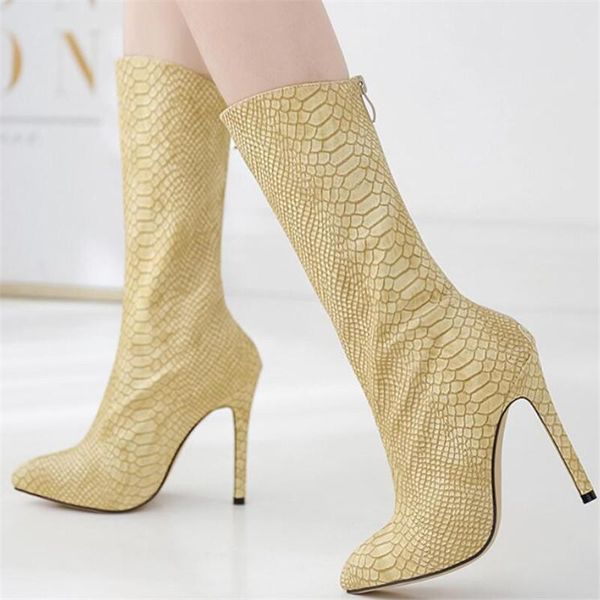 autumn winter women boots fashion golden snakeskin heels toe zip thick pointed toe shoes woman serpentine high boots 35-40, Black
autumn winter women boots fashion golden snakeskin heels toe zip thick pointed toe shoes woman serpentine high boots 35-40, Black