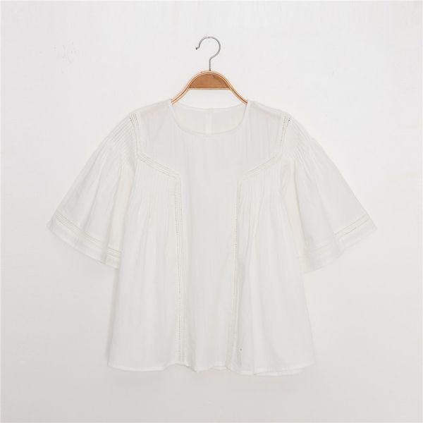 new hollow out blouse women summer flare sleeve round neck cotton shirt casual vintage simple femme pleats shirts 2021 w4qa, White
new hollow out blouse women summer flare sleeve round neck cotton shirt casual vintage simple femme pleats shirts 2021 w4qa, White