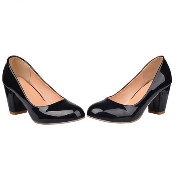 2021 send spring new style coarse round head heel women's shoes fkjm, Black