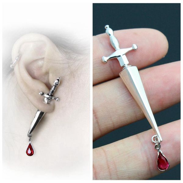 stud 925 sterling silver cesare's veto sword blood red gothic earring jewelry, Golden;silver
stud 925 sterling silver cesare's veto sword blood red gothic earring jewelry, Golden;silver