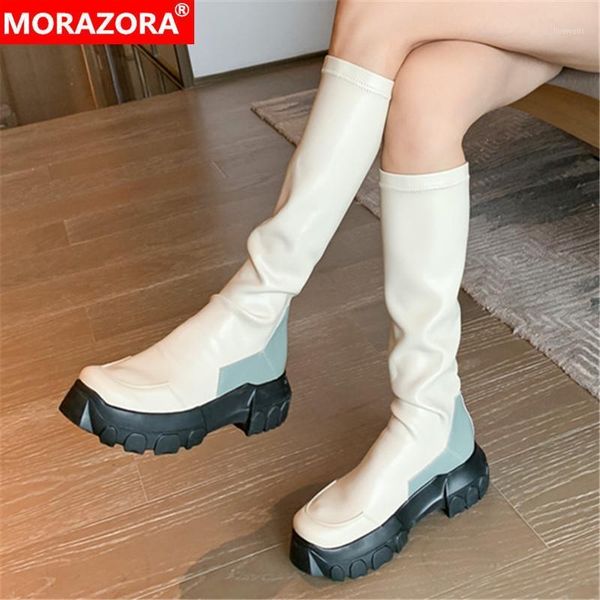 boots morazora 2021 brand knee high genuine leather thick heels square toe mixed colors women ladies shoes1, Black
boots morazora 2021 brand knee high genuine leather thick heels square toe mixed colors women ladies shoes1, Black