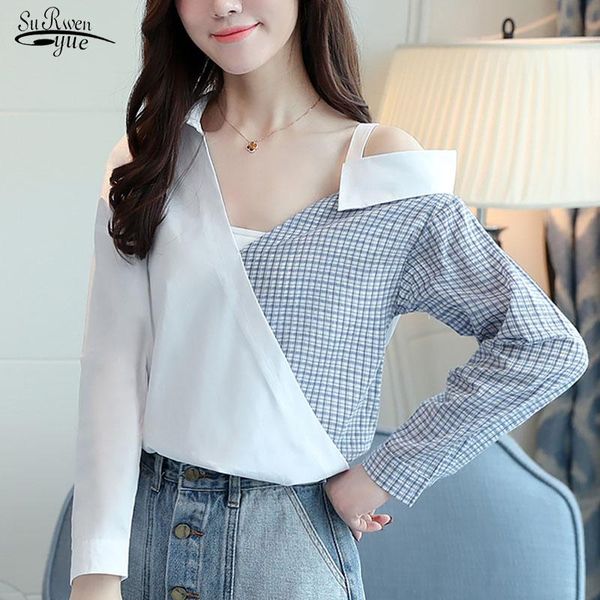 blusas 2021 v-neck women and blouse summer long sleeve women shirt casual fashion plaid elegant women's clothing d832, White
blusas 2021 v-neck women and blouse summer long sleeve women shirt casual fashion plaid elegant women's clothing d832, White