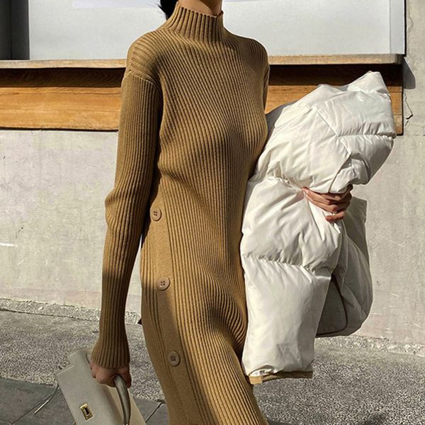 2021 New Long Sleeve Sweater Half Turtleneck Female Mesh Autumn and Black Winter Split Dress in Bottom 4K7W, Black;gray
2021 New Long Sleeve Sweater Half Turtleneck Female Mesh Autumn and Black Winter Split Dress in Bottom 4K7W, Black;gray