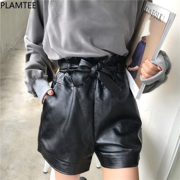women's shorts plamtee vintage korean style feminino autumn bow tie high waist slim leather sweet casual pu wide leg short1, White;black
women's shorts plamtee vintage korean style feminino autumn bow tie high waist slim leather sweet casual pu wide leg short1, White;black