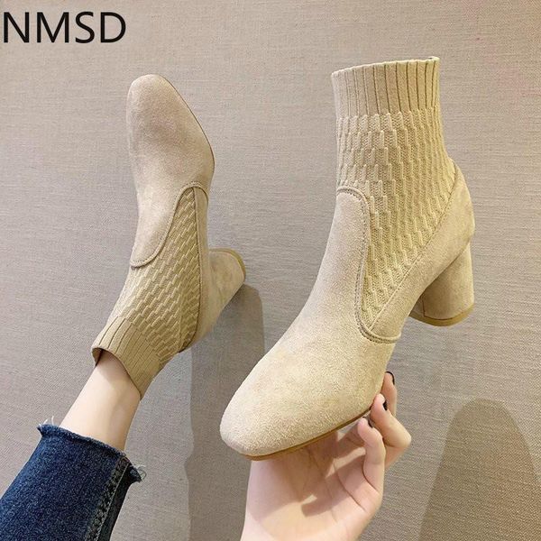 2020 autumn winter new fashion simple elastic socks boots women high heels knit socks pointed toe women botas de mujer, Black 
2020 autumn winter new fashion simple elastic socks boots women high heels knit socks pointed toe women botas de mujer, Black