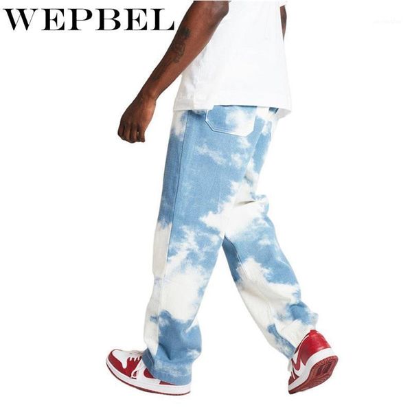 wepbel men casual loose straight denim pants tie dye print sky blue long trouser straight jeans1
wepbel men casual loose straight denim pants tie dye print sky blue long trouser straight jeans1