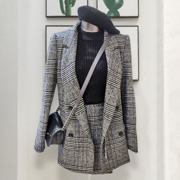 cbafu autumn spring long sleeve jacket coat women outwears plaid tweed skirts suit women 2 pieces sets women suits n630 201106, Black;brown
cbafu autumn spring long sleeve jacket coat women outwears plaid tweed skirts suit women 2 pieces sets women suits n630 201106, Black;brown