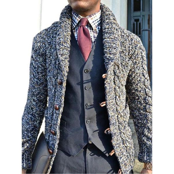 men's sweaters blended jacquard slim cardigan sweater long sleeve lapel coat, White;black
men's sweaters blended jacquard slim cardigan sweater long sleeve lapel coat, White;black