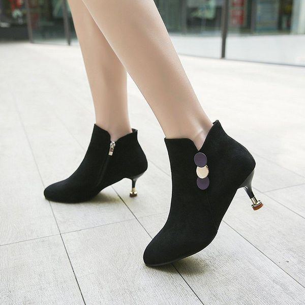 rock shoes woman luxury designer med heel boots booties ladies zipper fashion pointy rubber ankle solid thin heels riding short, Black
rock shoes woman luxury designer med heel boots booties ladies zipper fashion pointy rubber ankle solid thin heels riding short, Black