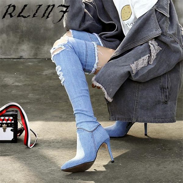 rlinf 2020 spring and autumn and winter new over the knee boots blue cowboy boots stiletto elastic, Black
rlinf 2020 spring and autumn and winter new over the knee boots blue cowboy boots stiletto elastic, Black