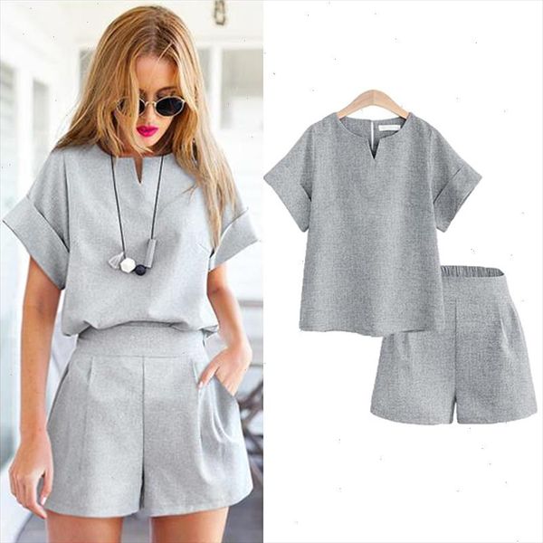 new 2021 plus size women 2 pcs pants set summer gray short sleeve loose crop elastic waist shorts suit l 5xl
new 2021 plus size women 2 pcs pants set summer gray short sleeve loose crop elastic waist shorts suit l 5xl